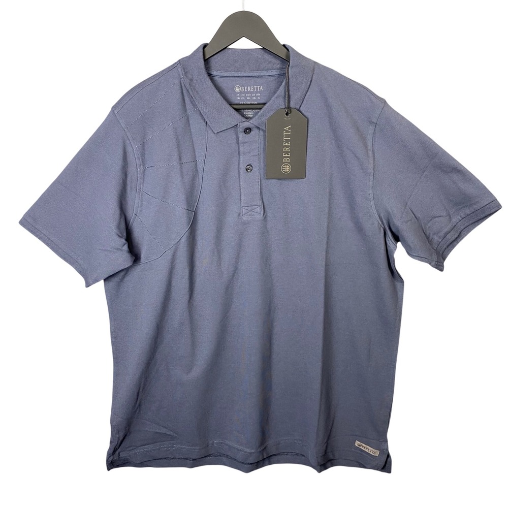 Beretta Technical Shooting Polo Shirt Blue Nights Stretch Mens XL MP022